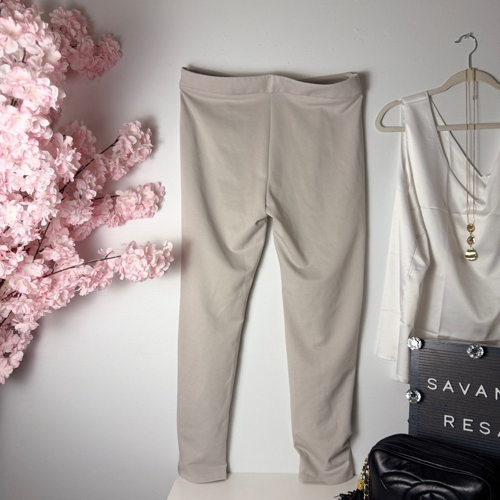 Chic Cream High-Waisted Skinny Pants - Picture 13 of 14